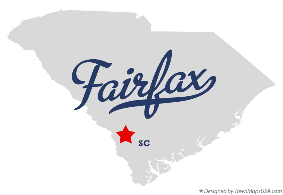 Map of Fairfax South Carolina SC