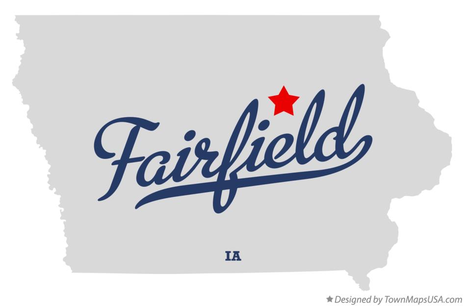 Map of Fairfield Iowa IA