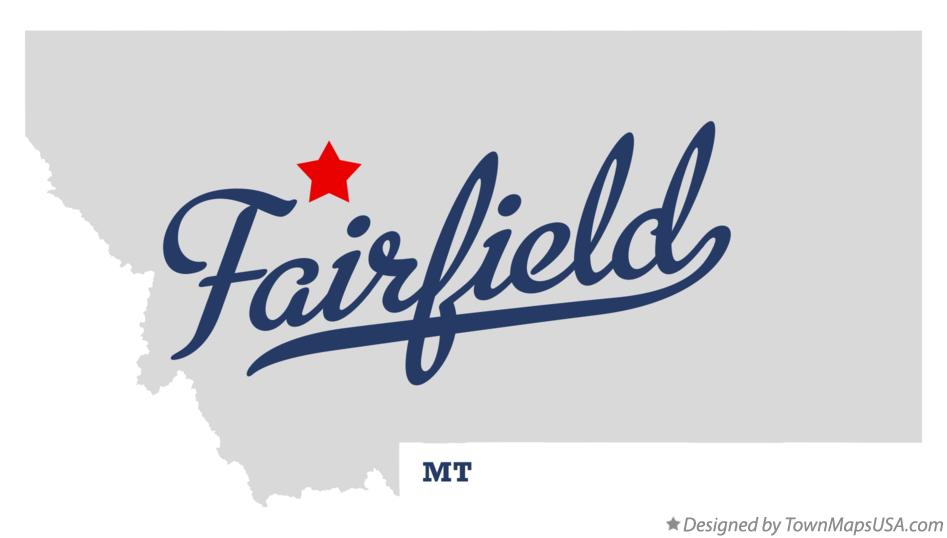 Map of Fairfield Montana MT