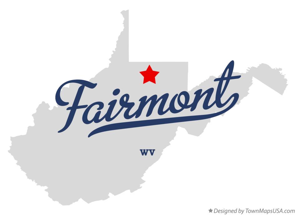 Map of Fairmont West Virginia WV