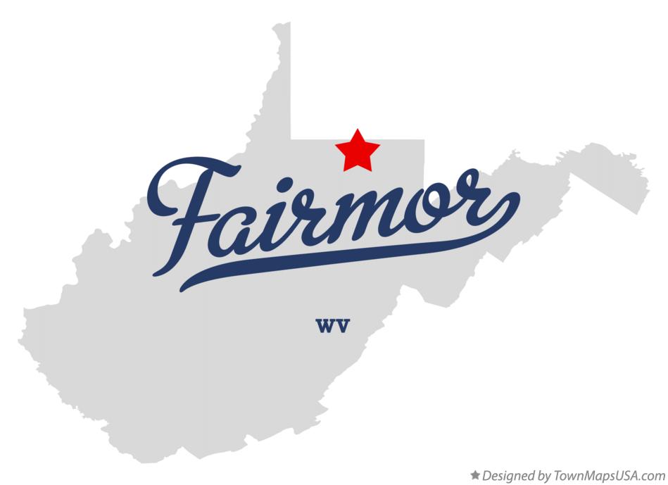 Map of Fairmor West Virginia WV