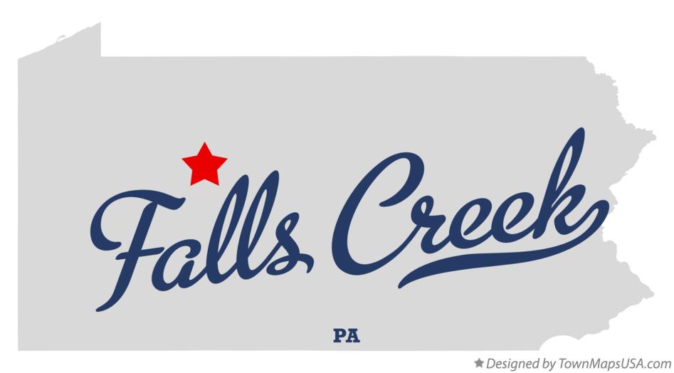 Map of Falls Creek Pennsylvania PA