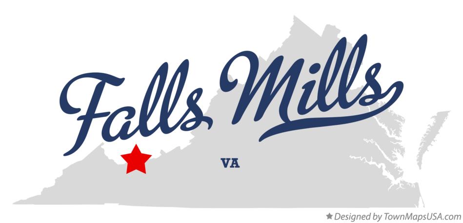 Map of Falls Mills Virginia VA
