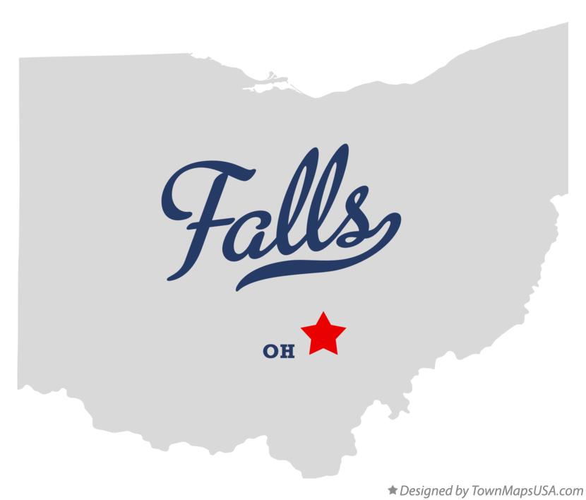 Map of Falls Ohio OH