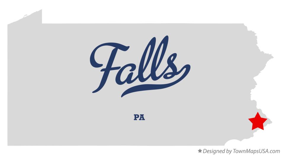 Map of Falls Pennsylvania PA