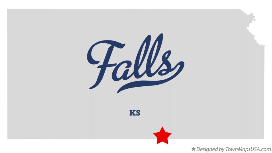 Map of Falls Kansas KS