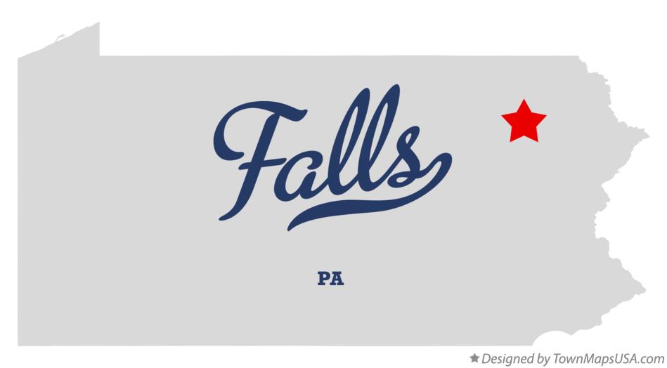 Map of Falls Pennsylvania PA