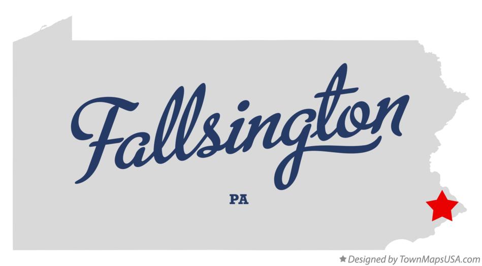 Map of Fallsington Pennsylvania PA