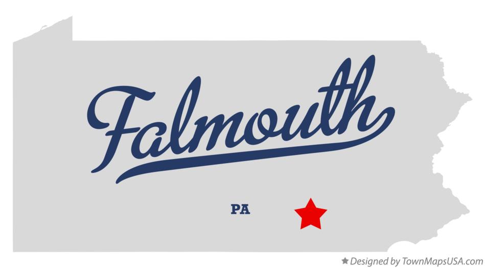 Map of Falmouth Pennsylvania PA
