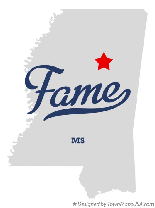 Map of Fame Mississippi MS