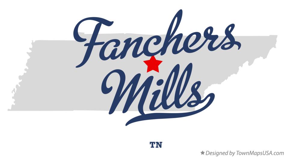 Map of Fanchers Mills Tennessee TN