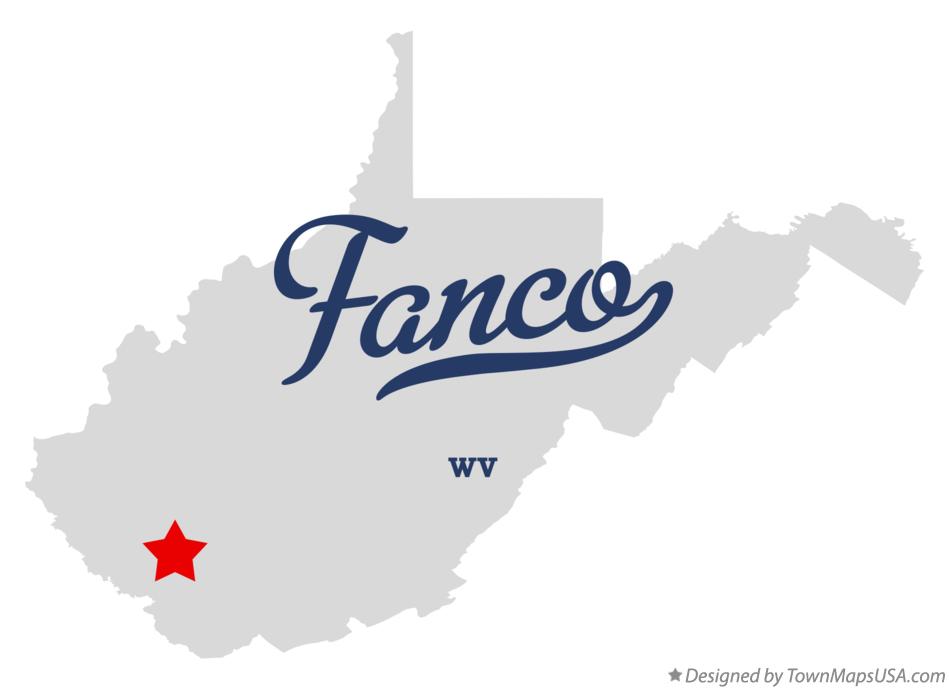 Map of Fanco West Virginia WV