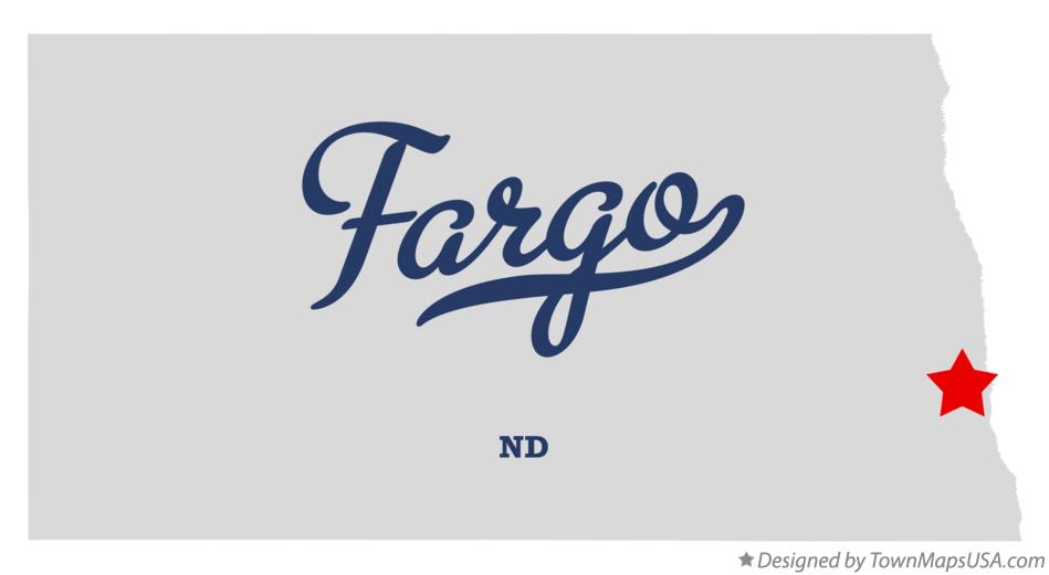 Map of Fargo North Dakota ND