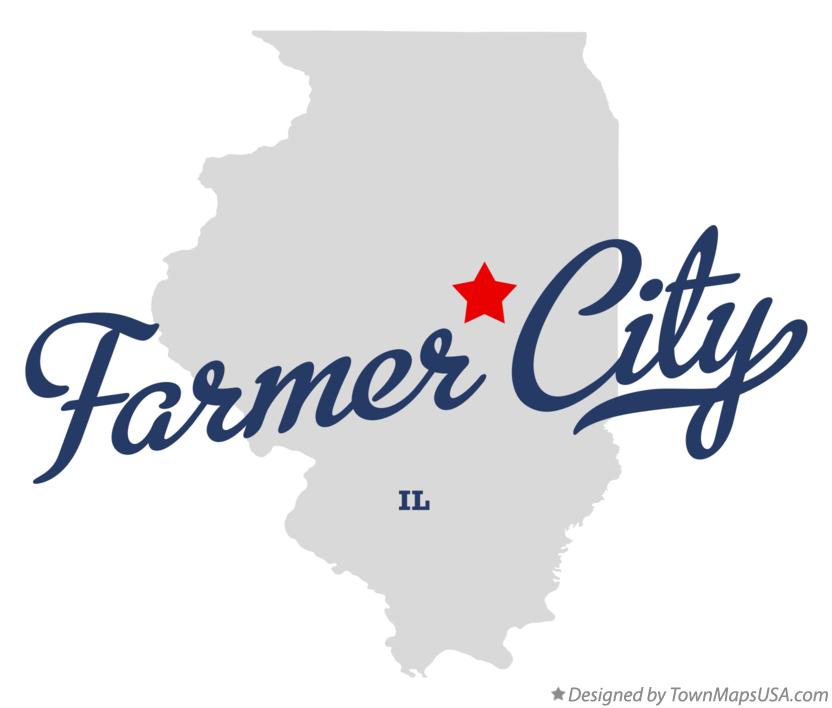 Map of Farmer City Illinois IL