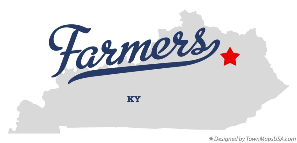 Map of Farmers Kentucky KY