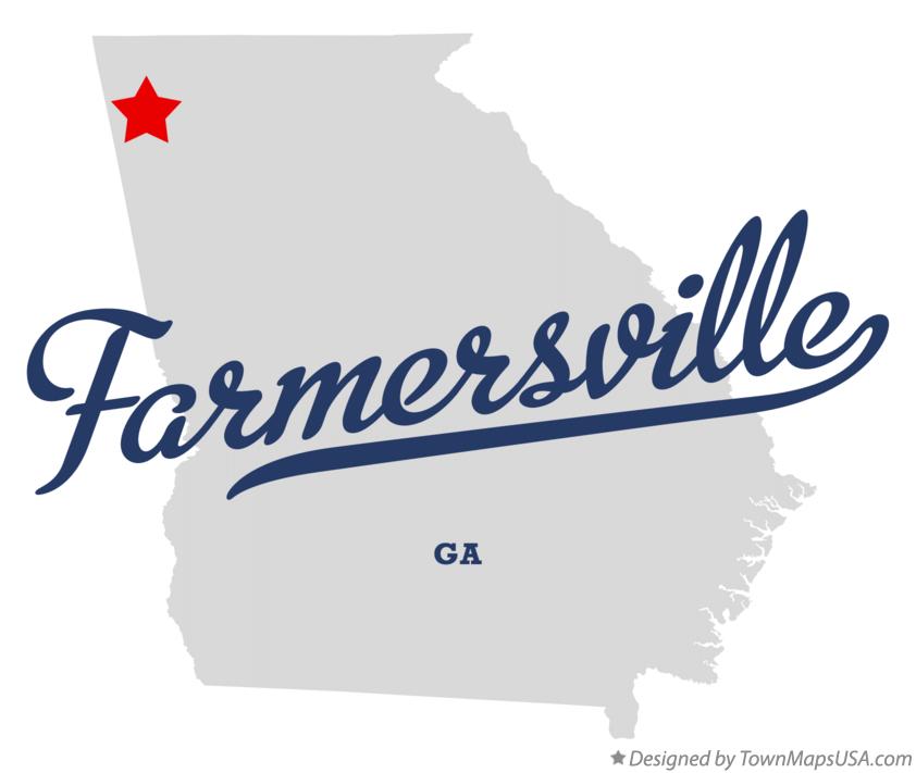 Map of Farmersville Georgia GA