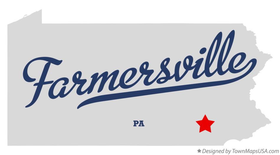Map of Farmersville Pennsylvania PA