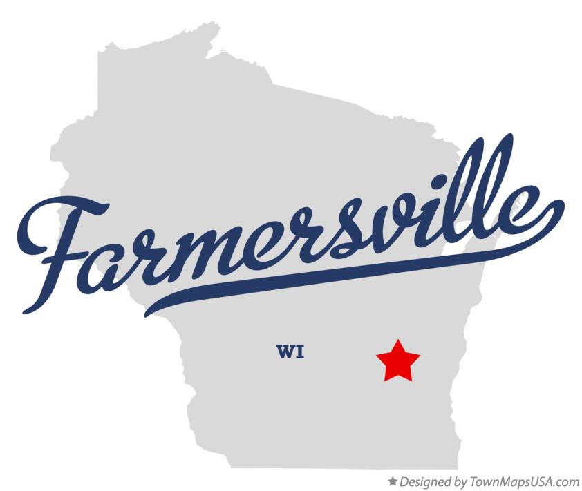 Map of Farmersville Wisconsin WI