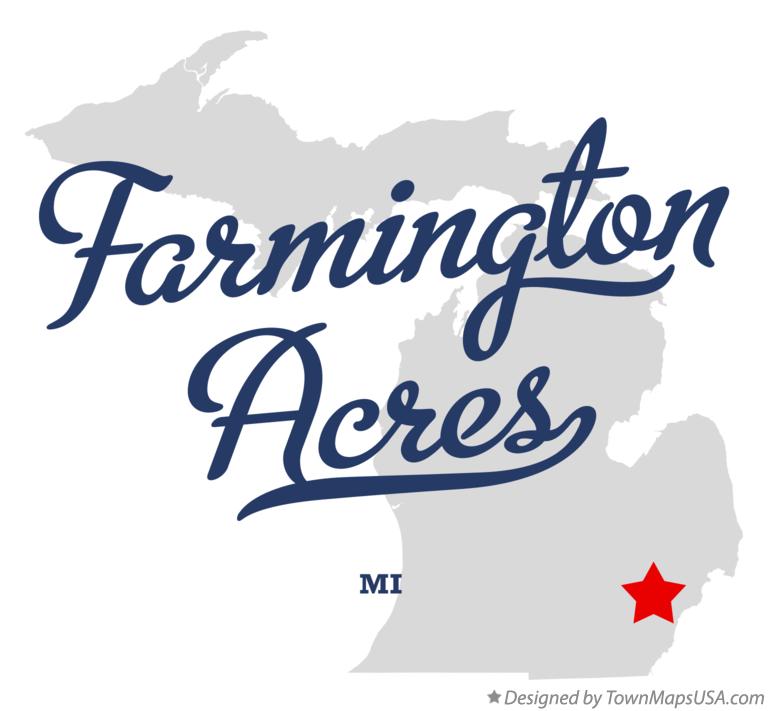 Map of Farmington Acres Michigan MI