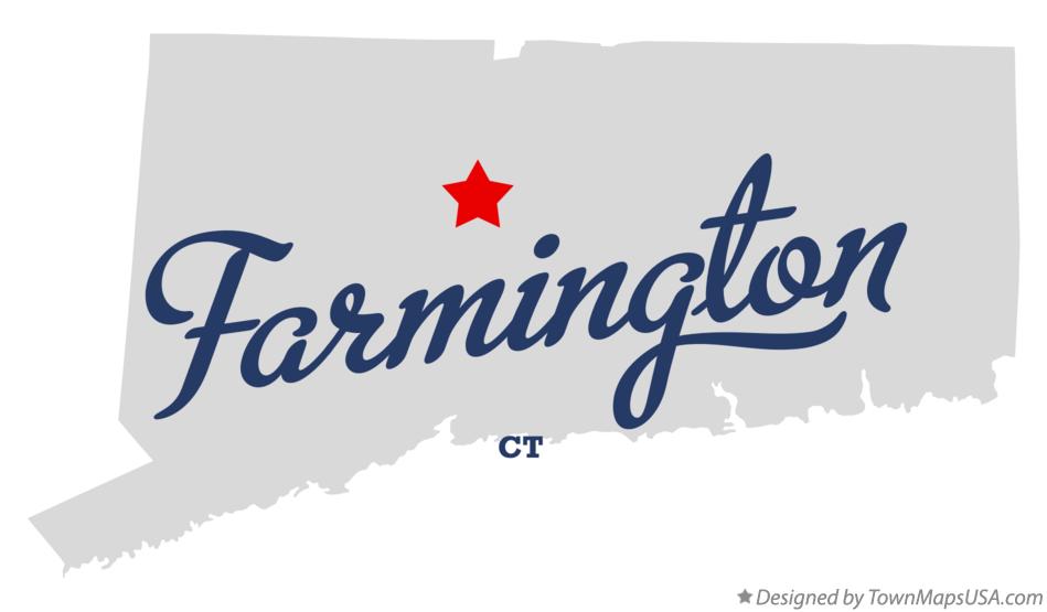 Map of Farmington Connecticut CT