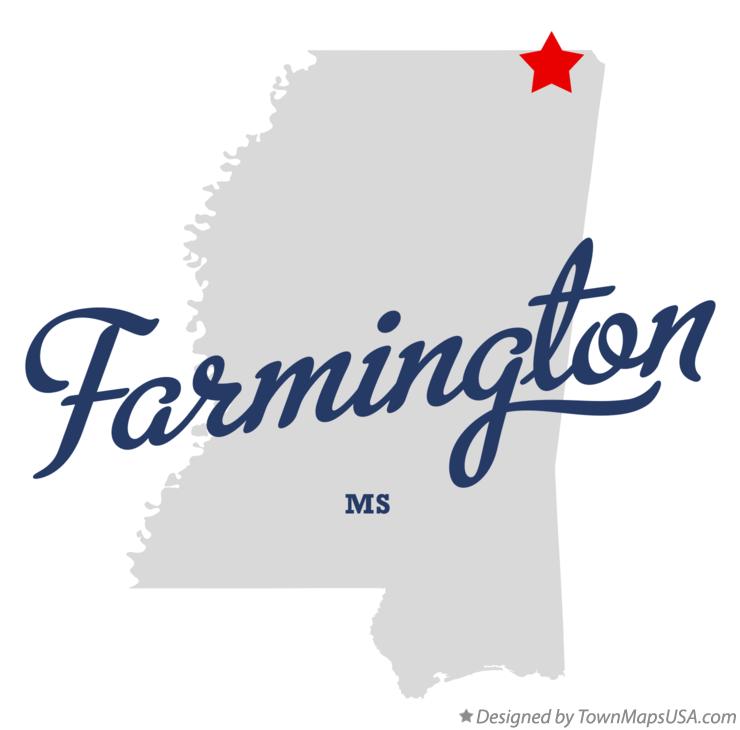 Map of Farmington Mississippi MS