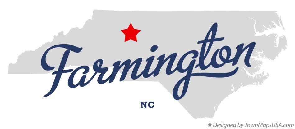 Map of Farmington North Carolina NC