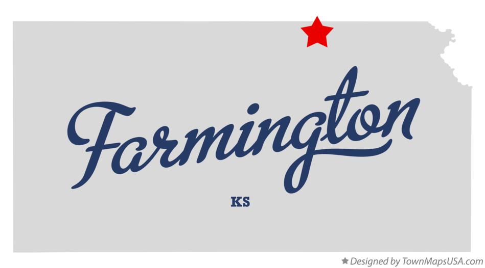 Map of Farmington Kansas KS