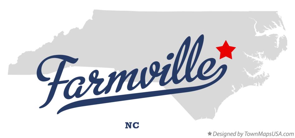 Map of Farmville North Carolina NC