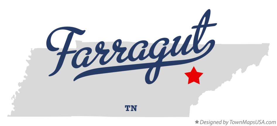 Map of Farragut Tennessee TN