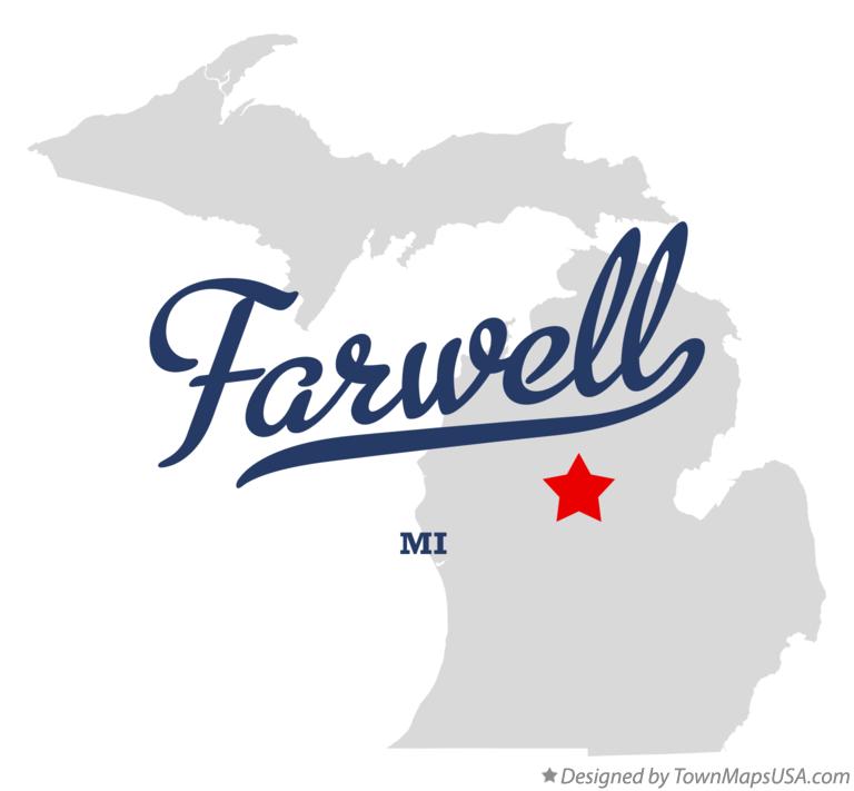 Map of Farwell Michigan MI
