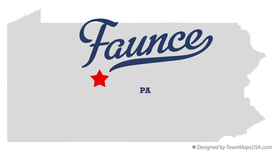 Map of Faunce Pennsylvania PA