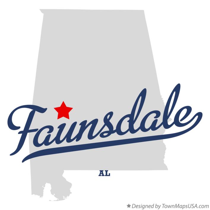 Map of Faunsdale Alabama AL