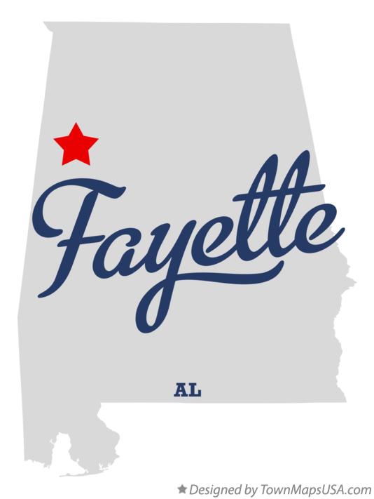 Map of Fayette Alabama AL