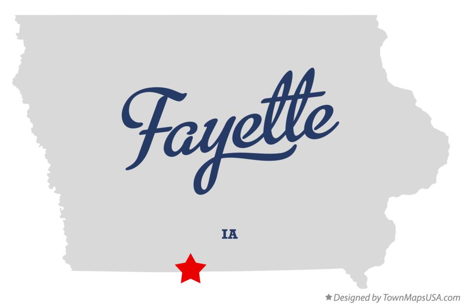 Map of Fayette Iowa IA