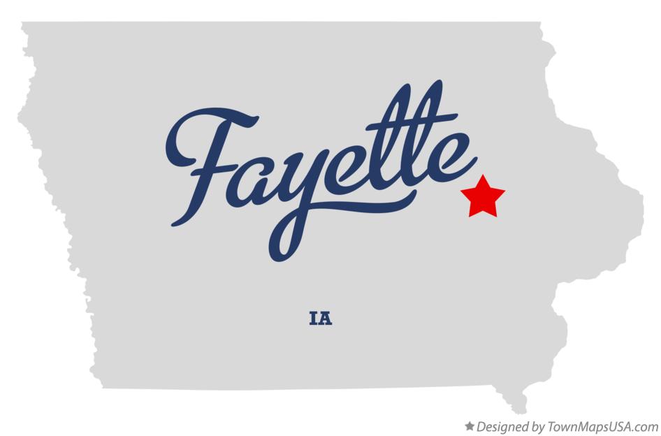 Map of Fayette Iowa IA
