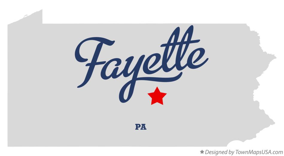 Map of Fayette Pennsylvania PA