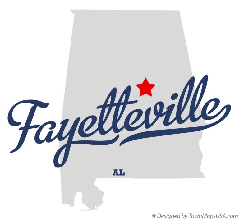 Map of Fayetteville Alabama AL