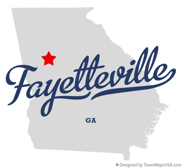 Map of Fayetteville Georgia GA