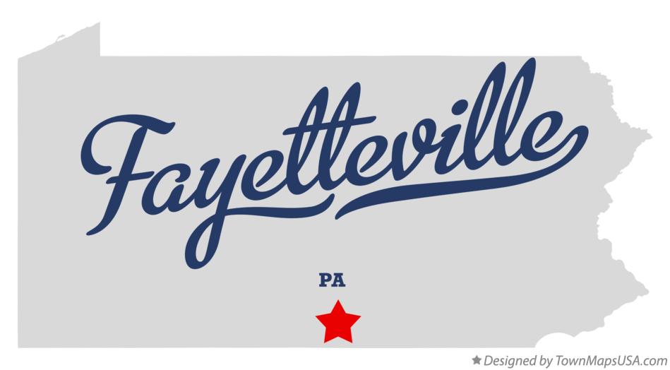 Map of Fayetteville Pennsylvania PA