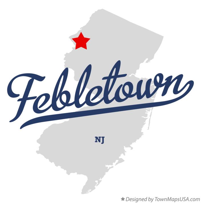 Map of Febletown New Jersey NJ