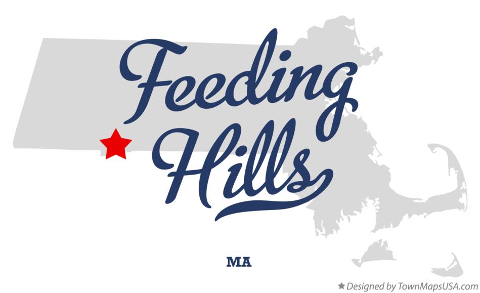 Map of Feeding Hills Massachusetts MA