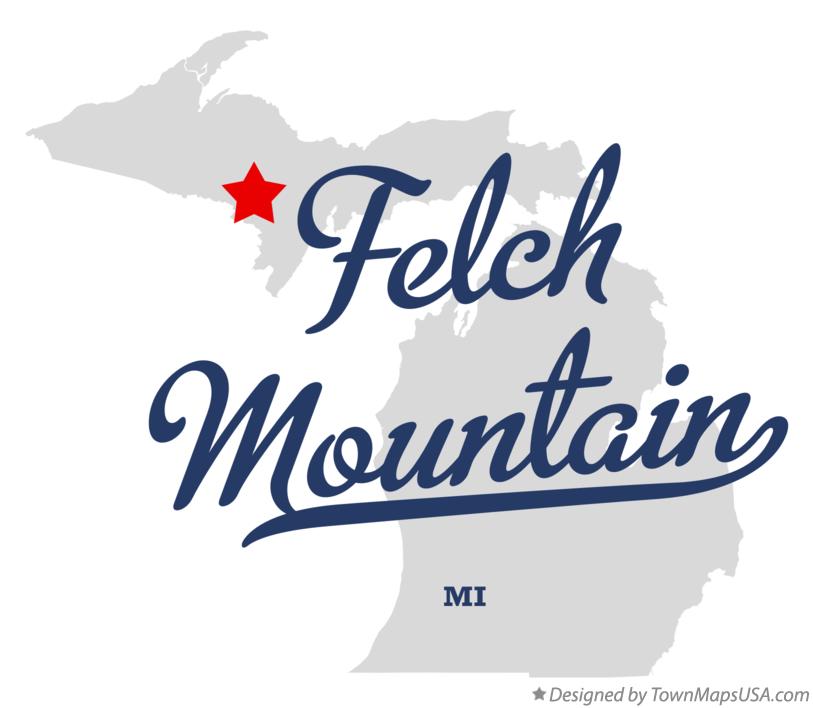 Map of Felch Mountain Michigan MI
