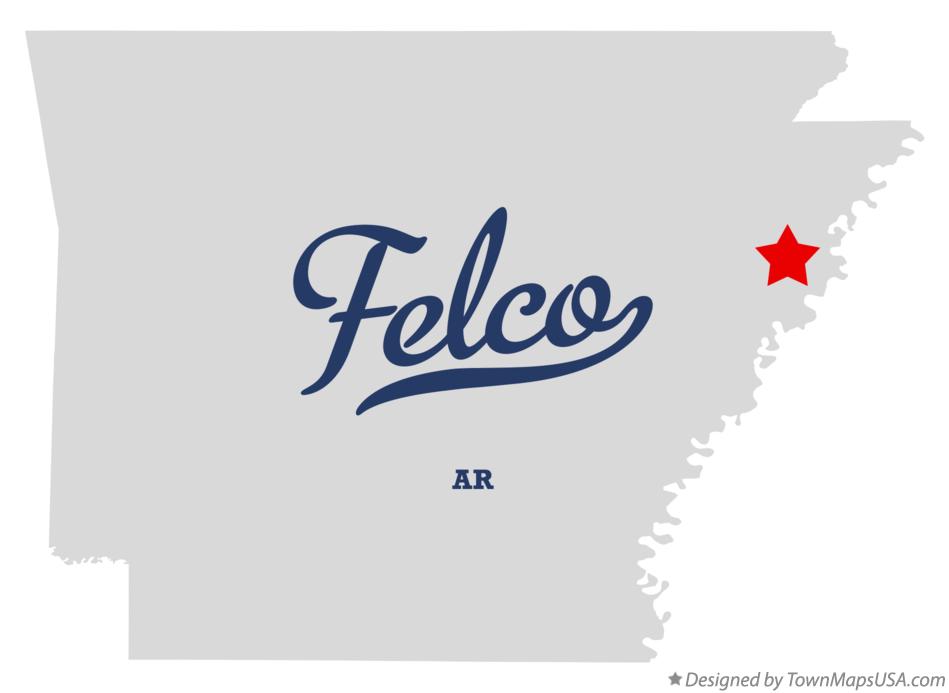 Map of Felco Arkansas AR