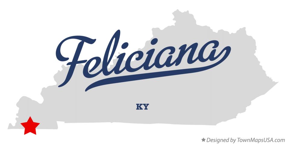 Map of Feliciana Kentucky KY