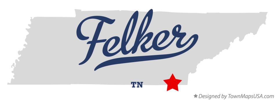 Map of Felker Tennessee TN