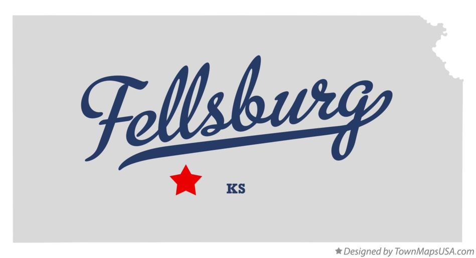 Map of Fellsburg Kansas KS
