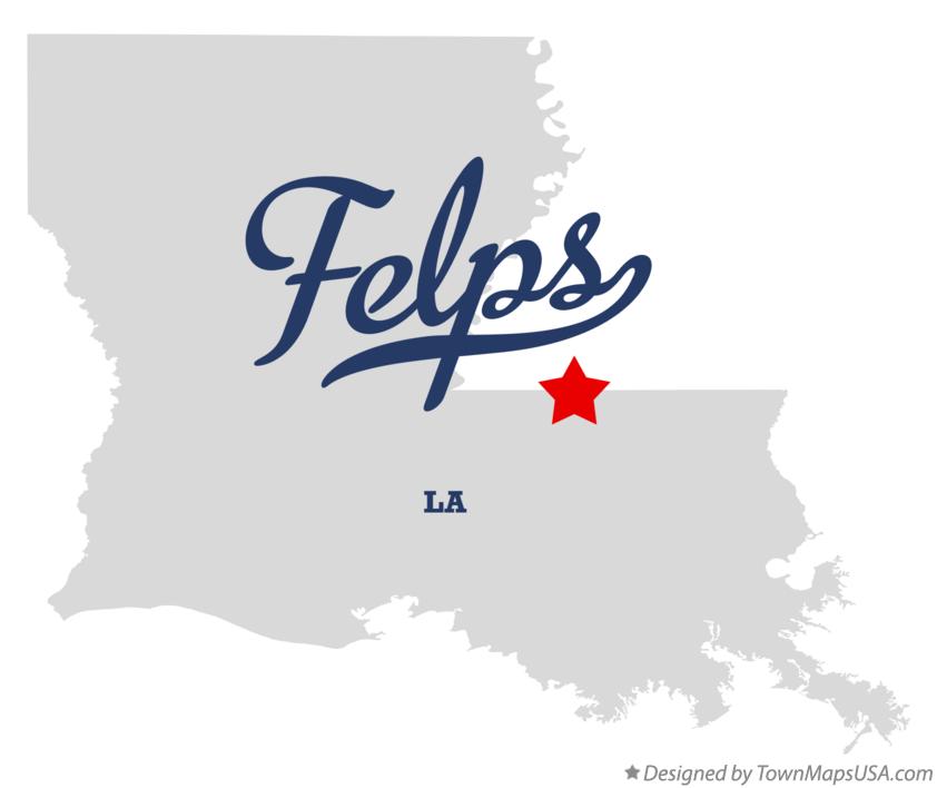 Map of Felps Louisiana LA