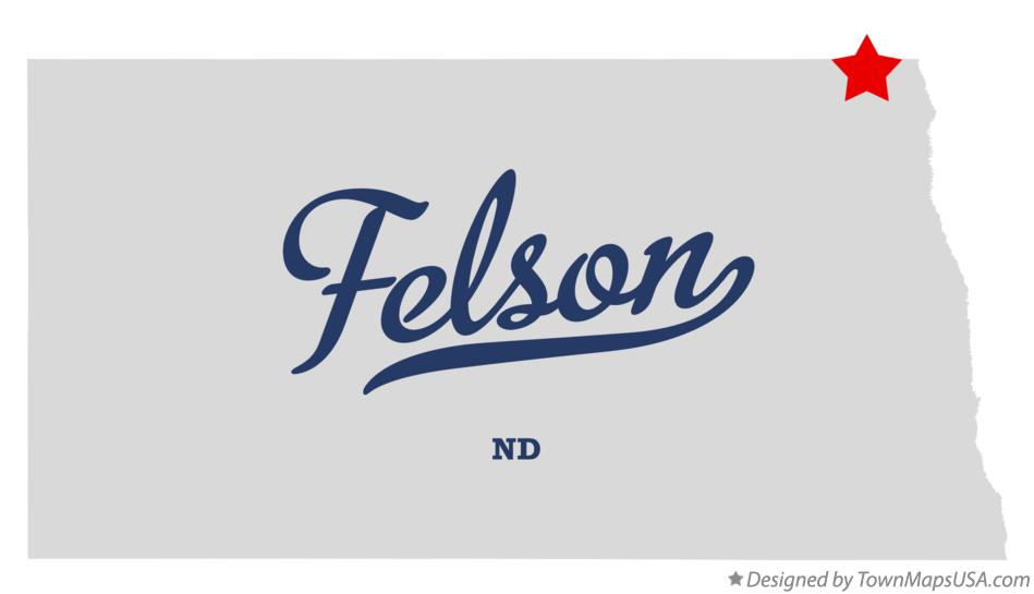 Map of Felson North Dakota ND
