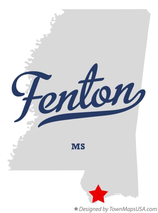 Map of Fenton Mississippi MS