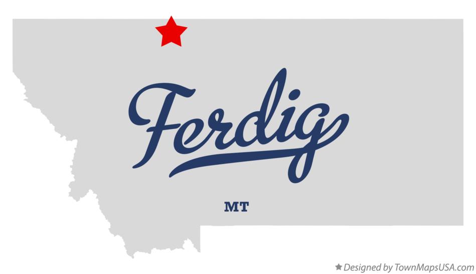 Map of Ferdig Montana MT